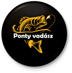 printfashion Pontyász - Kitűző, hűtőmágnes - Fekete (3102895)