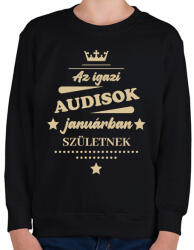 printfashion Az igazi Audisok - Hónappal - Gyerek pulóver - Fekete (7195294)