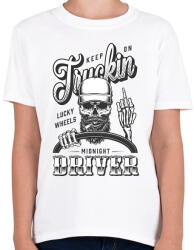 printfashion Truking driver - Fekete - Gyerek póló - Fehér (6548834)