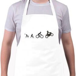 printfashion Motoros evolúció - Kötény - Fehér (4910198)