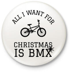 printfashion CHRISTMAS BMX - Kitűző, hűtőmágnes - Fehér (10135632)