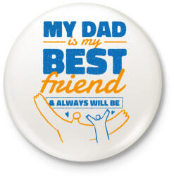 printfashion Apa a legjobb barát - Kitűző, hűtőmágnes - Fehér (4630492)