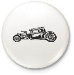 printfashion Hot rod 03 - Kitűző, hűtőmágnes - Fehér (4940863)