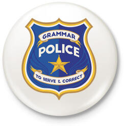 printfashion Nyelvtan rendőrség - Kitűző, hűtőmágnes - Fehér (13277063)