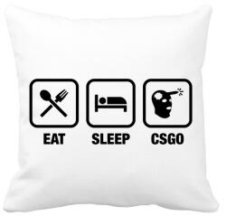 printfashion EAT SLEEP CSGO - Párnahuzat, Díszpárnahuzat - Fehér (974493)