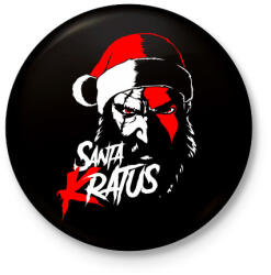 printfashion Santa Kratos - Kitűző, hűtőmágnes - Fekete (3099713)