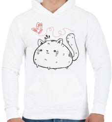 printfashion Dagi cica - Férfi kapucnis pulóver - Fehér (13009722)