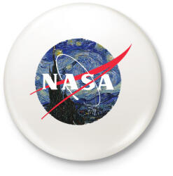 printfashion NASA (Van Gogh) - Kitűző, hűtőmágnes - Fehér (3080637)
