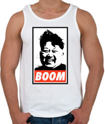 printfashion Kim Jong Un BOOM - Férfi atléta - Fehér (1173337)
