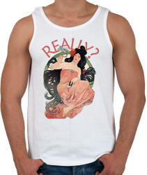 printfashion Really? -Alfons Mucha - Férfi atléta - Fehér (7086419)