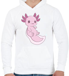 printfashion Cuki axolotl - Férfi kapucnis pulóver - Fehér (14019816)