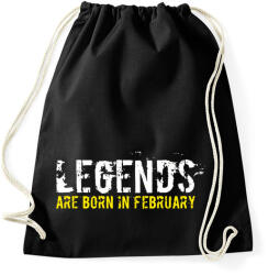 printfashion A legendák februárban születtek - Sportzsák, Tornazsák - Fekete (642425)