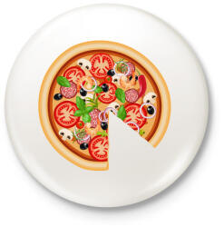 printfashion pizza dad - Kitűző, hűtőmágnes - Fehér (3082828)