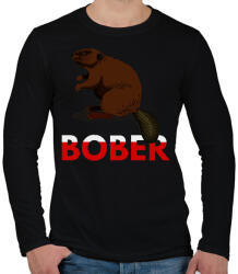 printfashion BOBER - Férfi hosszú ujjú póló - Fekete (15779588)