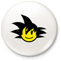 printfashion Son Goku Emoji - Kitűző, hűtőmágnes - Fehér (3081271)