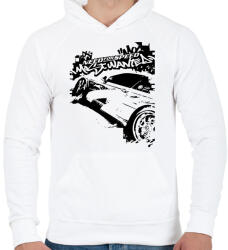 printfashion Need For Speed MW - Férfi kapucnis pulóver - Fehér (1910900)
