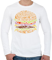 printfashion Hamburger - Férfi hosszú ujjú póló - Fehér (13189142)