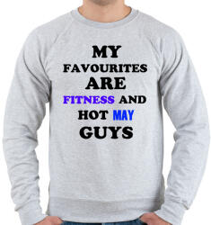 printfashion A kedvenceim a fitnessz és a jó májusi születésű pasik - Férfi pulóver - Sport szürke (1401765)
