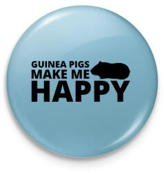 printfashion Guinea pigs make me happy - Kitűző, hűtőmágnes - Világoskék (13439040)