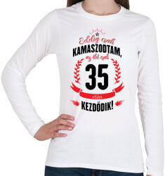 printfashion kamasz-35-black-red - Női hosszú ujjú póló - Fehér (598494)