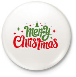 printfashion Merry Christmas - Boldog karácsonyt - Kitűző, hűtőmágnes - Fehér (5615128)