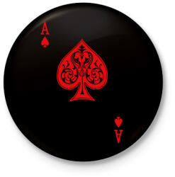 printfashion Ász - Kitűző, hűtőmágnes - Fekete (15097130)