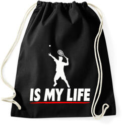 printfashion Tenis is my life - Sportzsák, Tornazsák - Fekete (2569676)