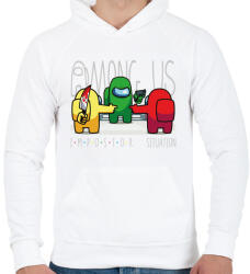 printfashion Among us - impostor situation - Férfi kapucnis pulóver - Fehér (4156333)