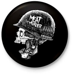 printfashion Meat is murder - Kitűző, hűtőmágnes - Fekete (3090636)