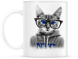 printfashion Szemüveges Macska - Bögre - Fehér (1577393)