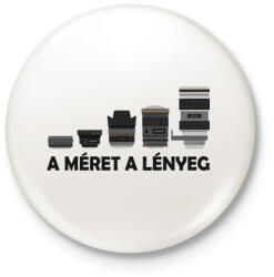 printfashion A méret a lényeg - Kitűző, hűtőmágnes - Fehér (6144375)