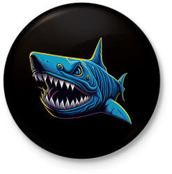 printfashion Cápa - Kitűző, hűtőmágnes - Fekete (16035486)