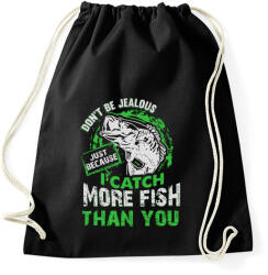 printfashion Ne légy irigy, amiért több halat fogok. . . - Sportzsák, Tornazsák - Fekete (969574)