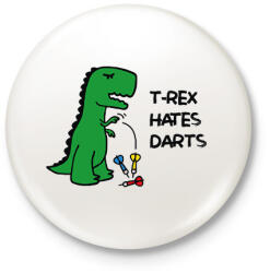 printfashion T-rex hates darts - Kitűző, hűtőmágnes - Fehér (11742526)