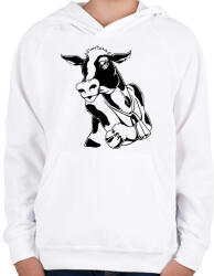 printfashion tehén - Gyerek kapucnis pulóver - Fehér (9007559)