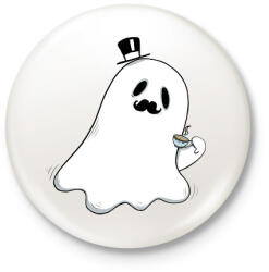 printfashion Kávézó szellem - Kitűző, hűtőmágnes - Fehér (14113746)