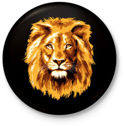 printfashion Oroszlán - Kitűző, hűtőmágnes - Fekete (3096319)