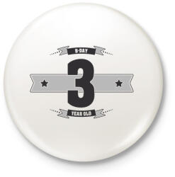 printfashion b-day-03-dark-lightgrey - Kitűző, hűtőmágnes - Fehér (3076354)