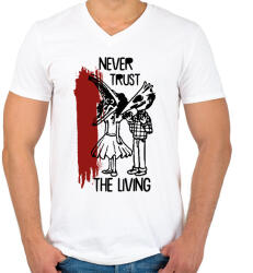 printfashion Sose bízz - Férfi V-nyakú póló - Fehér (7851873)