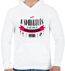 printfashion A sminkelés az én terápiám - Férfi kapucnis pulóver - Fehér (8470061)