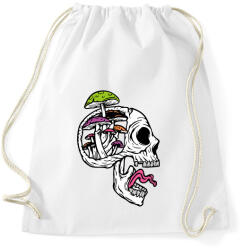 printfashion Gombás koponya - Sportzsák, Tornazsák - Fehér (13471598)