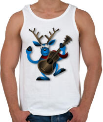 printfashion Zenélő szarvas - Férfi atléta - Fehér (5596643)