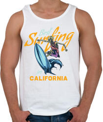 printfashion Szörf 01 - Best Surfing in California - Férfi atléta - Fehér (4923256)