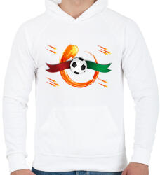 printfashion Futball - Férfi kapucnis pulóver - Fehér (14882028)