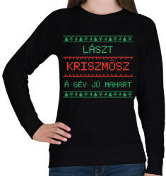 printfashion Lászt kriszmösz karácsonyi póló - Női pulóver - Fekete (10943178)