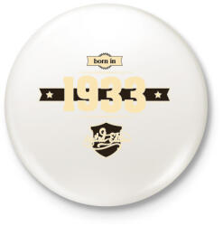 printfashion born-in-1933-cream-choco - Kitűző, hűtőmágnes - Fehér (3076801)