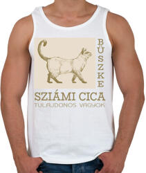 printfashion Büszke cica tulajdonos - Sziámi - Férfi atléta - Fehér (6307243)