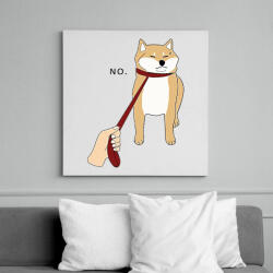 printfashion Makacs akita - Vászonkép - Fehér (6636413)