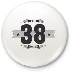 printfashion b-day-38-dark-lightgrey - Kitűző, hűtőmágnes - Fehér (3076391)