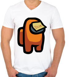printfashion Among us Dum - Férfi V-nyakú póló - Fehér (3024461)